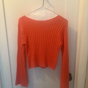 Hippie Rose Vibrant Orange Knit Top